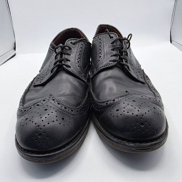 Allen Edmonds Road Warrior Mens Size 9.5 Black Wing Tip Brogue Derby Dress - Picture 2 of 13